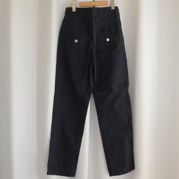 Isabel Marant Phil Trousers High Waist Black Pants Sz 4 - Picture 3 of 11
